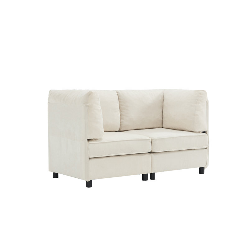 Canapé 2 places rembourré Chenille Couc, Beige