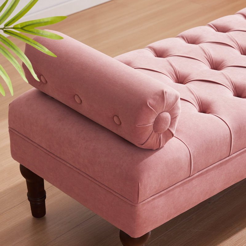 Banc rembourré 60,2 po Beene, Rose