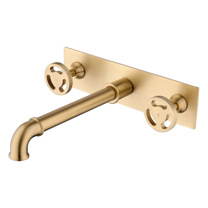 Roind 2-handle Bathroom Faucet, Brushed Gold