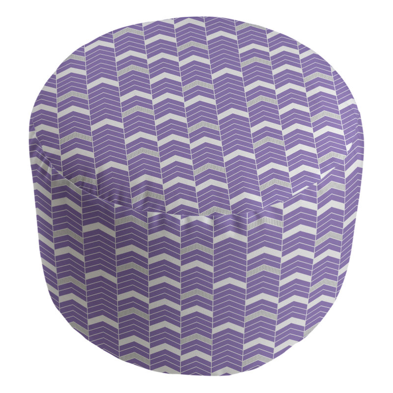 repose-pieds à chevrons en deux couleurs, Mauve / Gris