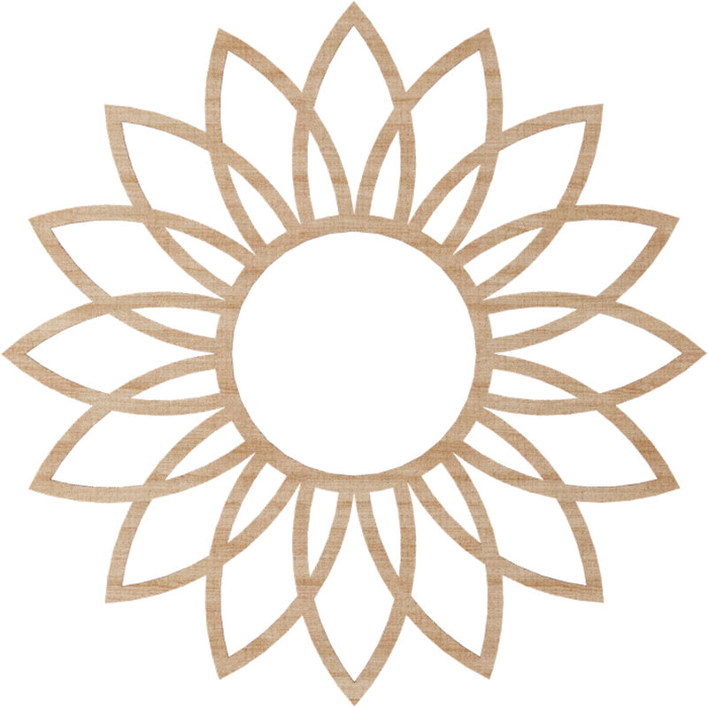 Médaillon de plafond ajouré en bois d'aulne 28 po x 9 3/4 po x P 3/4 po, Aulne, H 26 po x l 26 po x P 0,38 po
