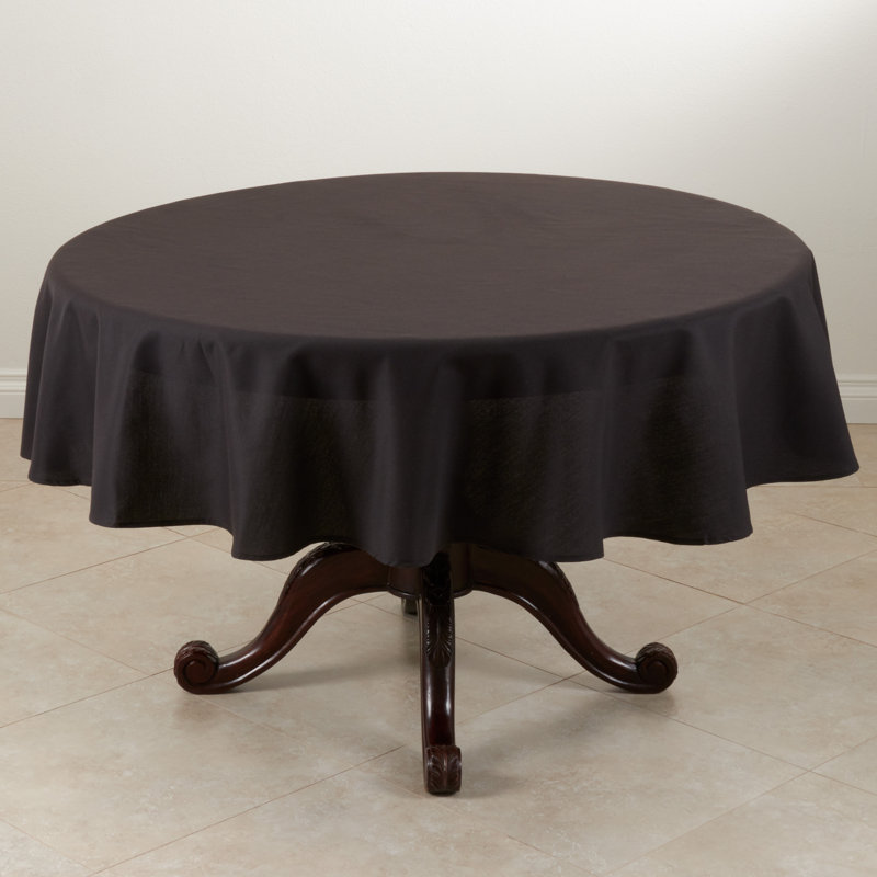 Grace Polyester Round Tablecloth, 120" L x 120" W, White