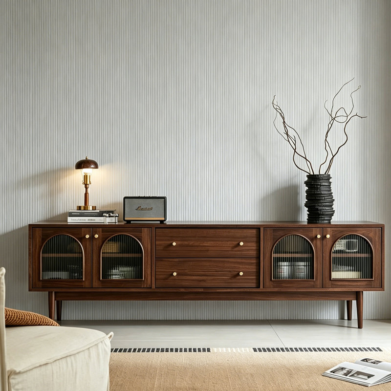 Minimalist modern multi-functional TV stand, 24.8"H x 70.87"L x 15.75"W