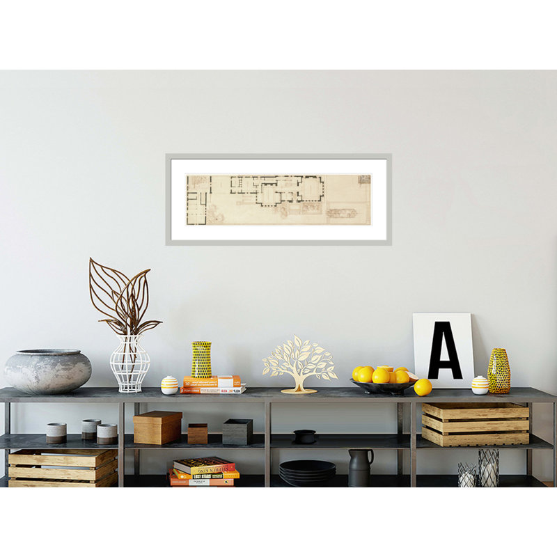 «Heller House» par Frank Lloyd Wright - estampe numérique encadrée, H 16,77 po x l 41,5 po