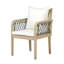 Chaises de salle à manger robustes pour patio, en bois d'acacia avec accoudoirs en corde, style rustique pour l'extérieur-1618712525
