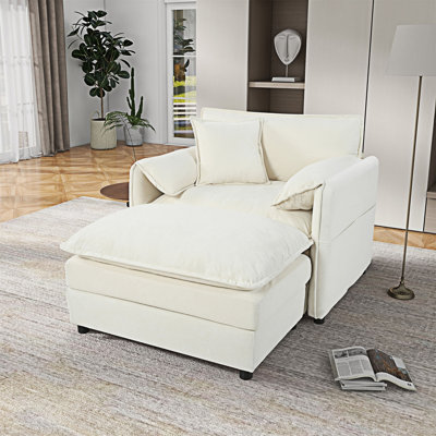 Fauteuil inclinable rembourré avec repose-pieds mobile