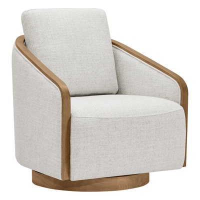 Nieve 29.5'' Wide Upholstered Swivel Barrel Chair