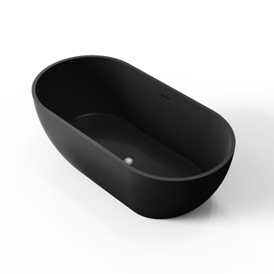 Baignoire autoportante noire 59 po. Finition mate