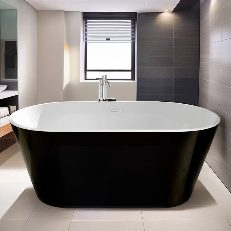 67.1'' x 31.2'' Freestanding Soaking Acrylic Bathtub