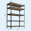 Étagère de rangement à 5 niveaux en métal, support réglable pour garde-manger de garage, 48 po x 24 po x 72 po, noir-397237199