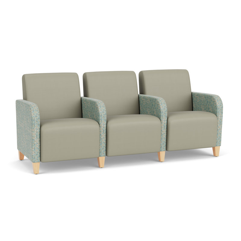Siège tandem 3 places Siena, Naturel, Noir Patriot Plus - Vinyle lavable au chiffon