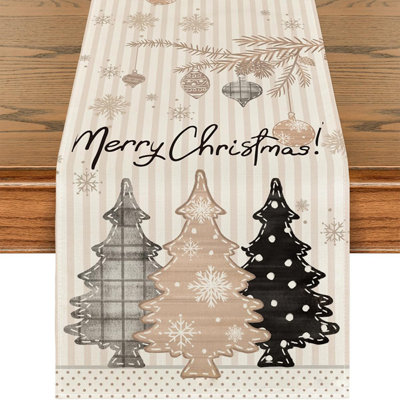 Trees Christmas Table Runner Winter Christmas Holiday Kitchen And Dining Table Decoration Indoor And Outdoor Home Party Decoration 13 X 72 Inches