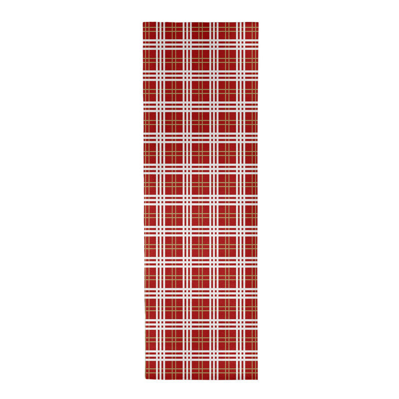 Tapis rouge à carreaux, Tapis de couloir 2 pi 6 po x 8 pi