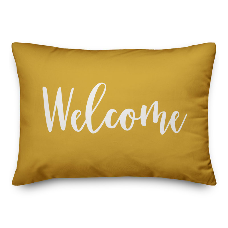 Mustard Yellow Cotton Reversible Lumbar Pillow