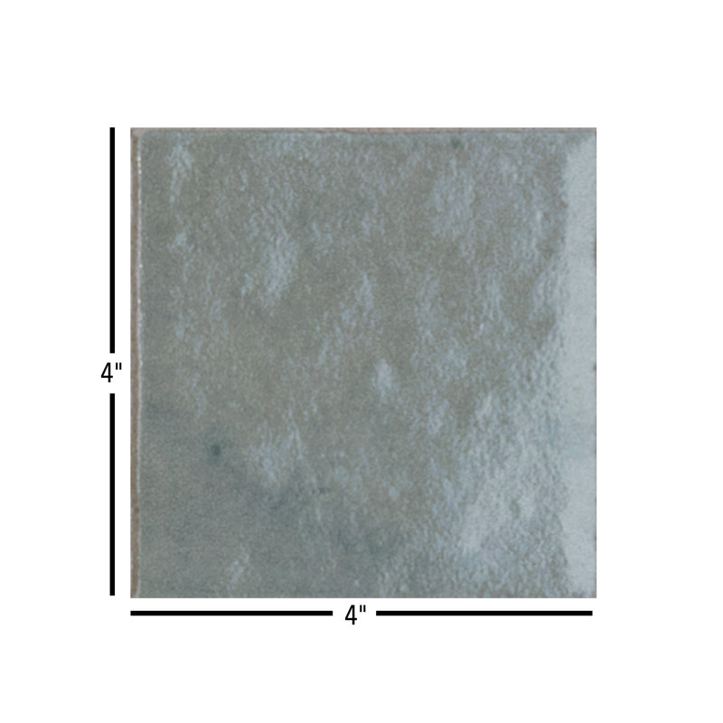 Marrakesh Zellige | 4"x4" Ceramic Wall Tile, Glicine