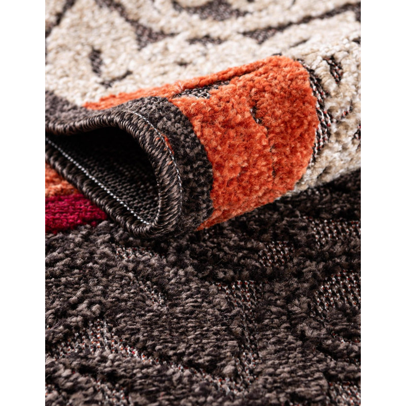 Dalbury Floral Brown Indoor/Outdoor Area Rug, Rectangle 10' x 13'1"