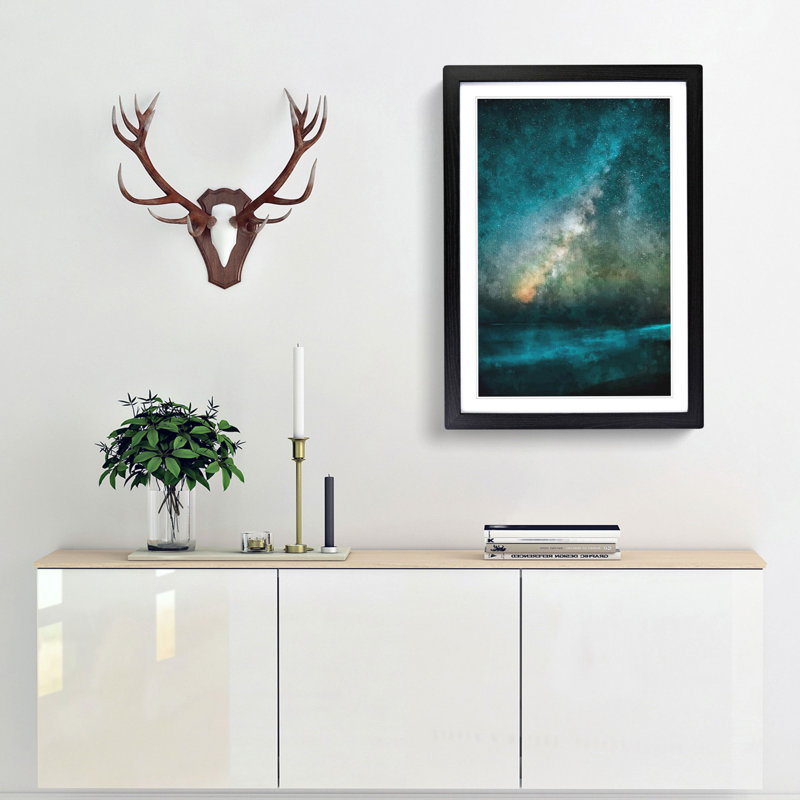 Stars Above Hawaii Painting - Picture Frame Graphic Art, 63cm H x 45cm W x 2cm D, Black Framed