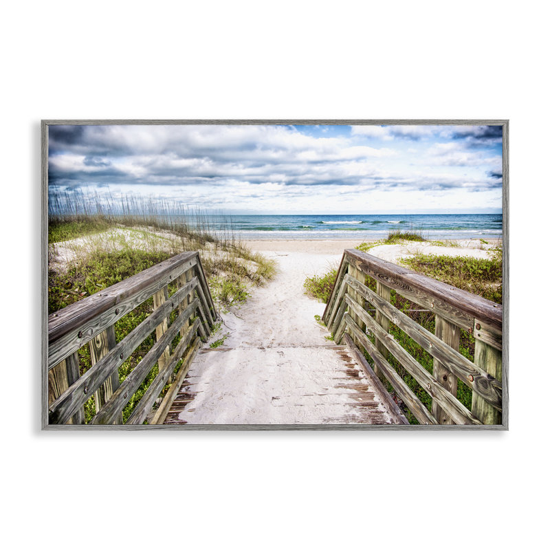 "Sandy Coast Boardwalk", estampe numérique par Mary Lou Johnson, Estampe numérique Farmhouse, H 20 po x l 30 po