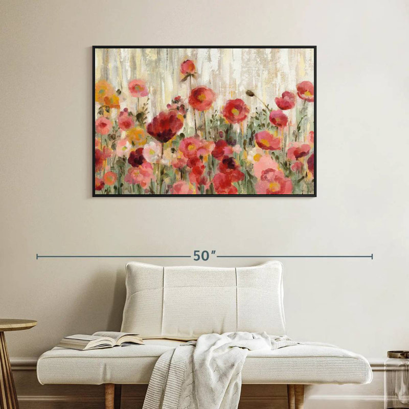 Fleurs saupoudrées, Cadre flottant noir, 40 po x 27 po