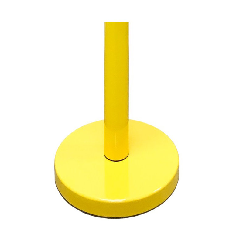 36" Retractable Belt Queue Safety Stanchion Barrier (2 Posts w/78" Red Belt), Yellow