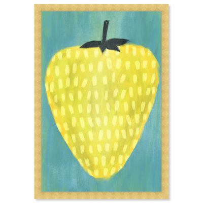 Bright Yellow Edible, Bright Shortcake Berry " Bright Yellow Edible, Bright Shortcake Berry Modern Yellow " by Oliver Gal Painting Print