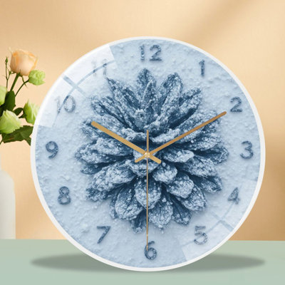 Horloge murale en forme de pin avec horloge murale en verre 12 po