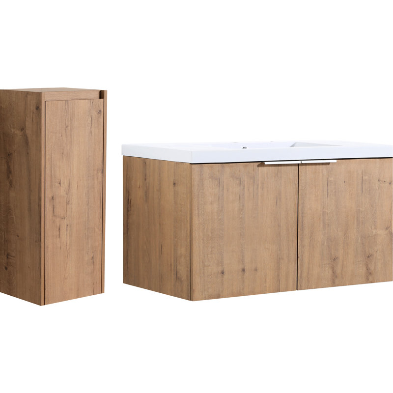 Meuble-lavabo de salle de bain avec lavabo et armoire latérale - 36 po, 36"