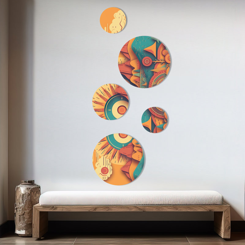 Décoration murale Tribal Sun II - Paysage moderne en métal