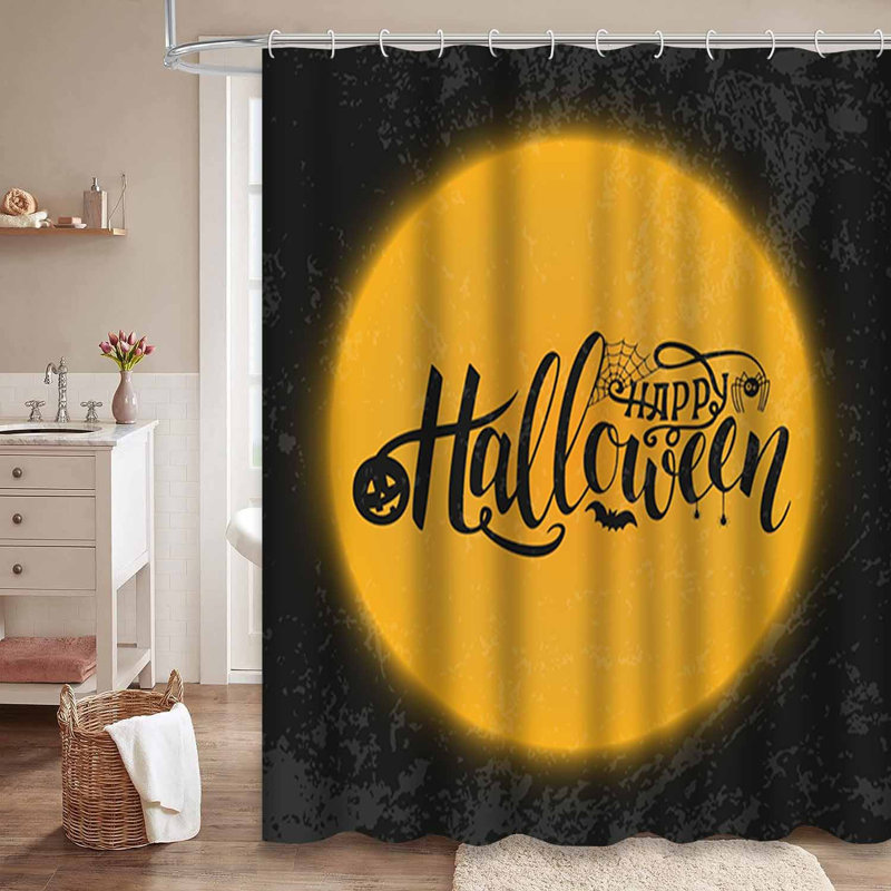 Rideau de douche Halloween avec 12 crochets Happy Banner, L 72 po x l 72 po