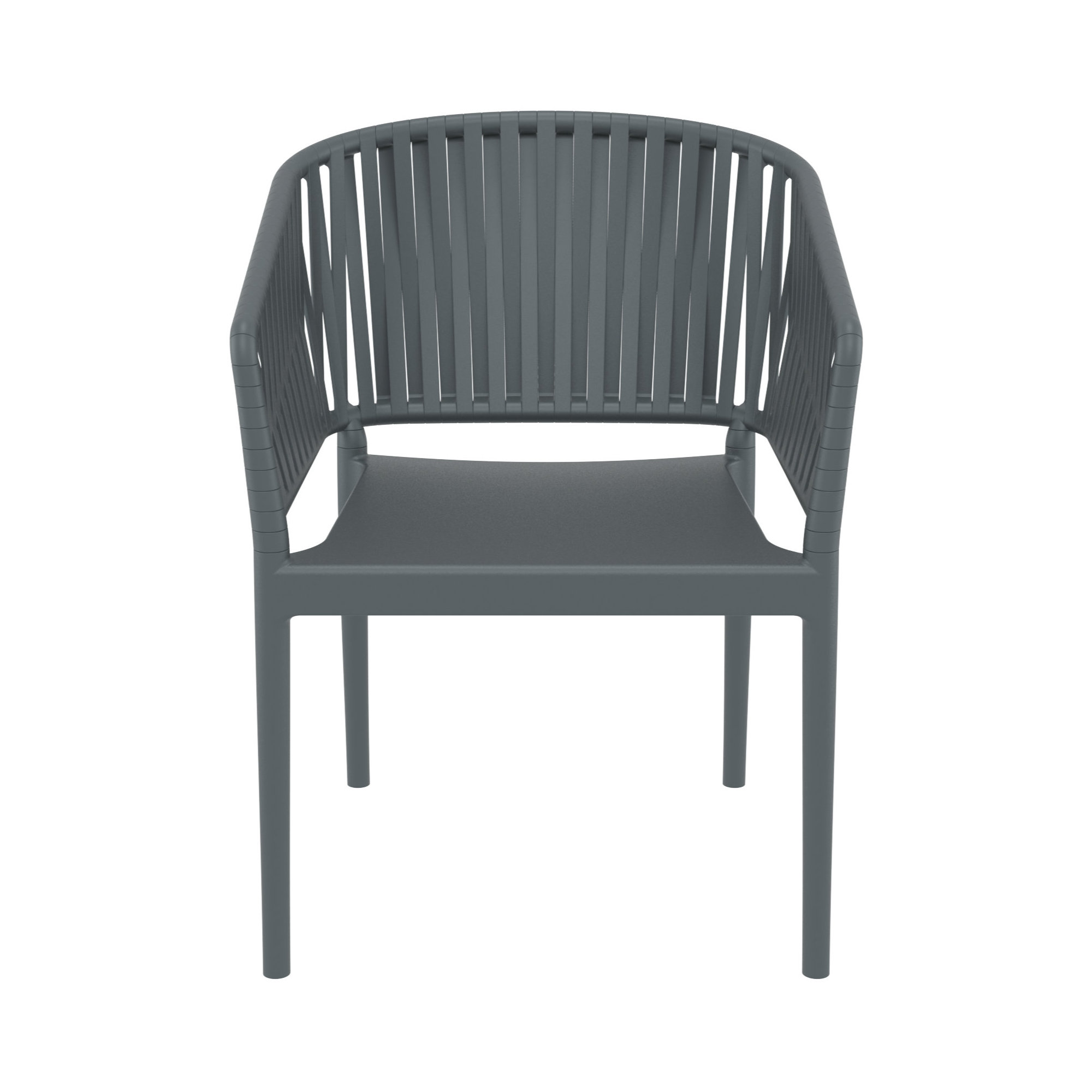 Newport Outdoor Stacking Dining Armchair, Dark Gray