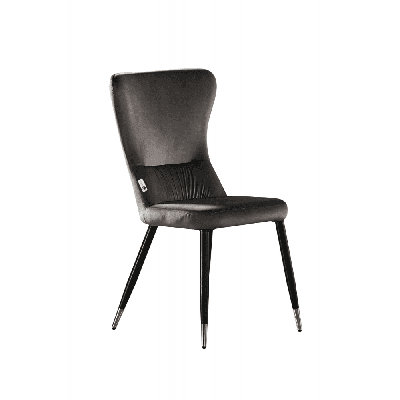 Hartshorne Velvet Dining Chairs - Ergonomic Curved Back with Metal Legs -  Side Chair for Dining Room Kitchen Living Room