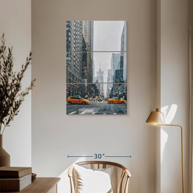 Masam Snowy NYC Street, 57" H x 36" W