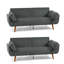 Flared Arm Convertible Corduroy Sleeper Sofa（Set of 2）-1349815655