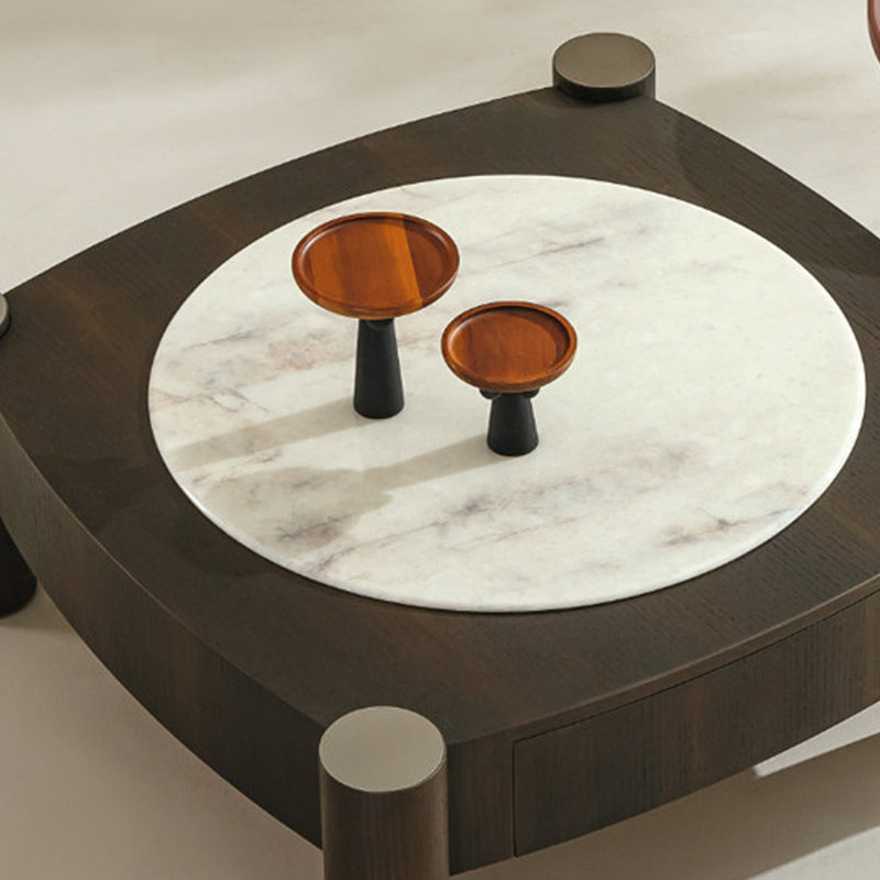 Table basse carrée en bois manufacturé Smoky Wood