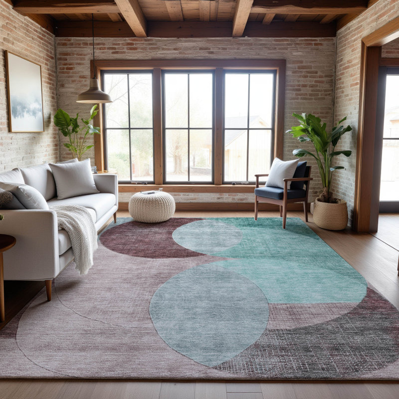 Premium Machine Washable Alves AMF1140 Geometric Rug, Rectangle 10' x 14'