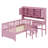 Multifunctional Wood Platform Bed With Bookshelf At The Head Of The Bed, Built-In Desk And Matching Chair-1985540529