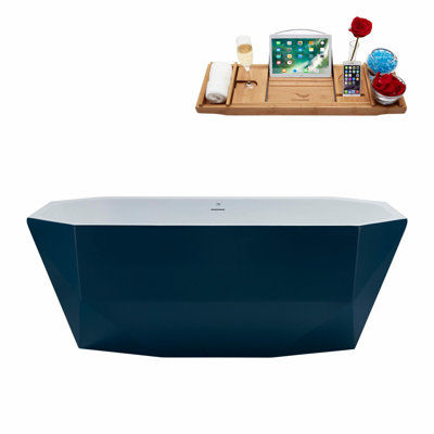 63'' x 28.7'' Freestanding Soaking Acrylic Bathtub