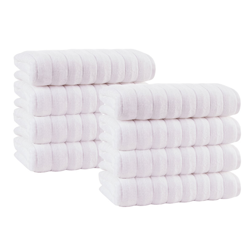 Ensemble de serviettes de toilette en coton turc Rachel, Blanc