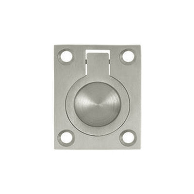 3AF67BADF40840B8A377A4D67DAD7A46 Flush Ring Pull, 1-3/4" x 1-3/8" in Brushed Nickel