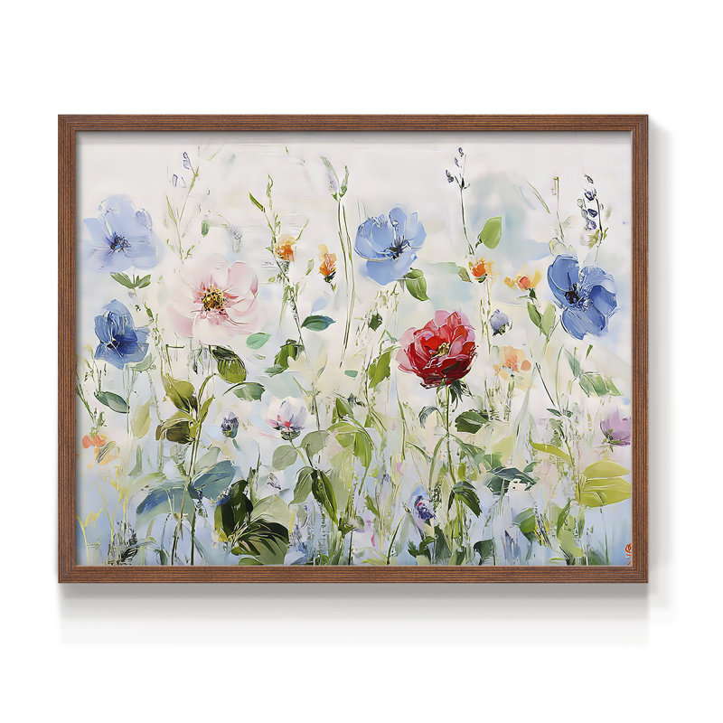 Série florale XXIX, impression encadrée, H 16 po x l 20 po, Noyer
