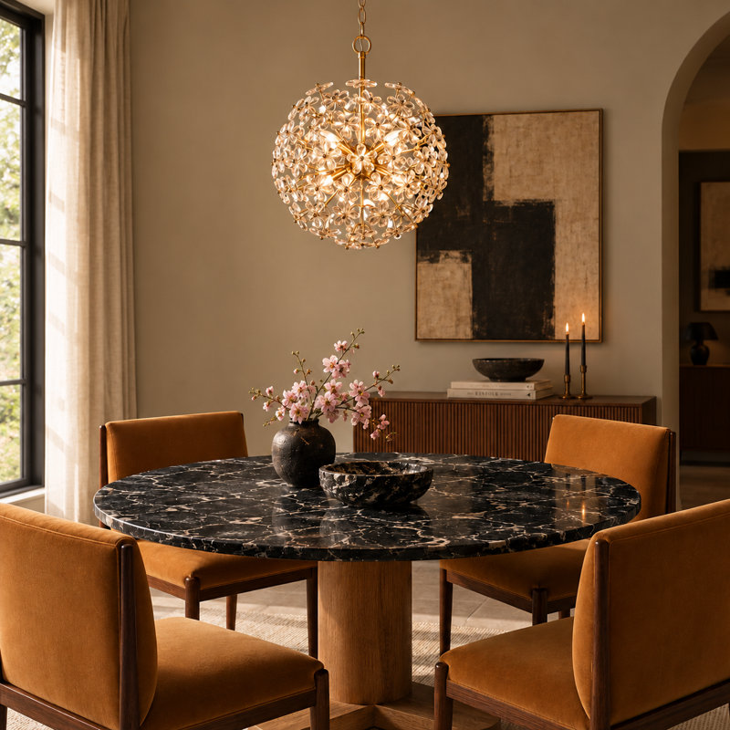 Kethe 8-Light Global Crystal Chandelier