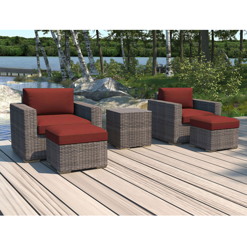 Dune Outdoor 5 - Piece Conversation Set, Canvas Henna Sunbrella® Canvas