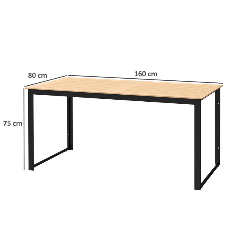 Rectangular Metal Outdoor Dining Table , 160.00cm W 80.00cm D