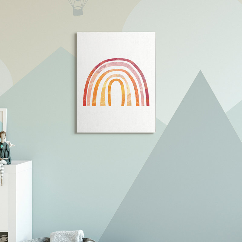 Arc-en-ciel chaud avec texture de ciel abstrait, Toile tendue, H 30 po x l 24 po x P 1,5 po