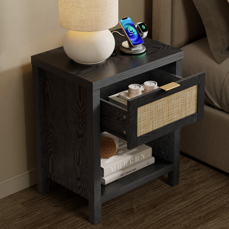 Chada 1 - Drawer Nightstand, Black
