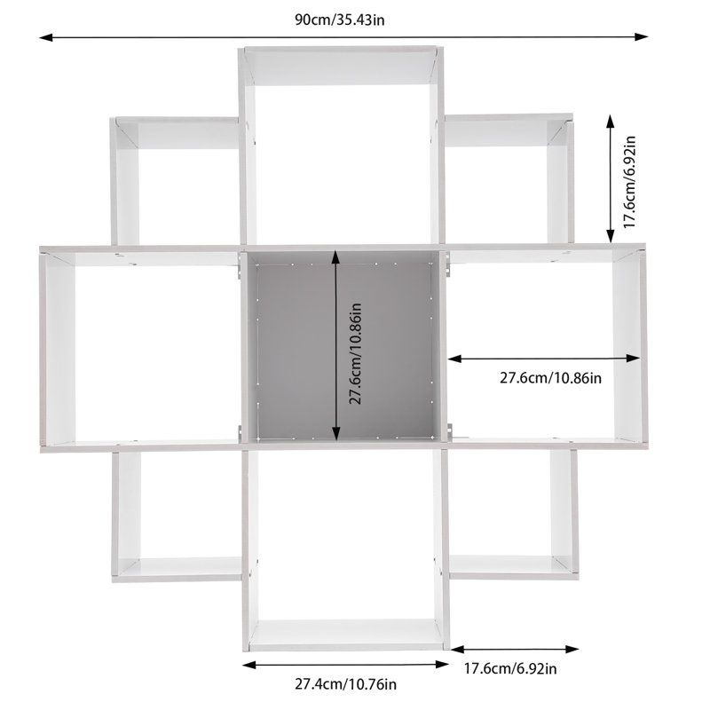 Bibliothèque flottante H 35,43 "x l 35,43" Khune, Blanc