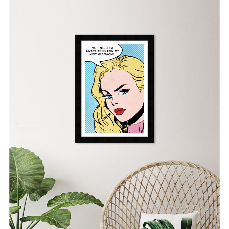 «Publicité rétro Comic Headache Comics» - Reproduction d'art graphique sur papier encadré