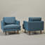 Ensemble de 2 fauteuils pivotants rembourrés Miller-1676801467