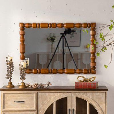 Miroir mural rétro en bois sculpté