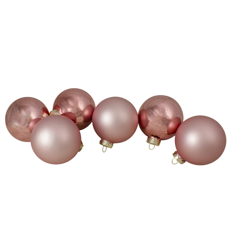 Ornement de Noël boule de verre, Rose